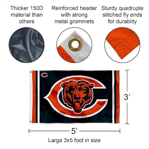 Chicago Bears Logos Flag and Banner thumbnail 2