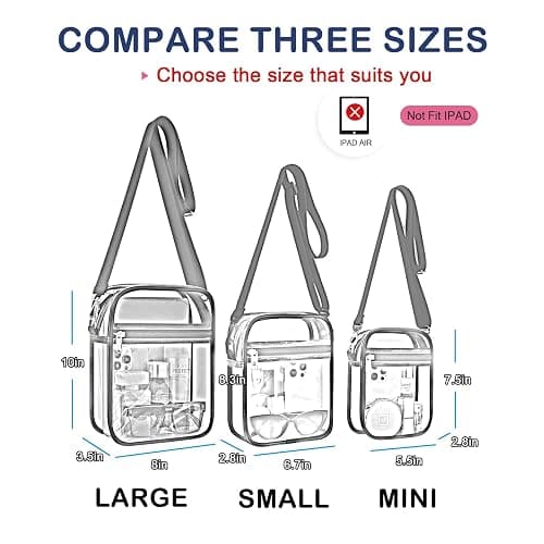 USPECLARE Clear Purse for Stadium Events Transparent Messenger Bag | Stadium Approved Clear Crossbody Bag with Adjustable Straps for Men and Women for Concerts, Game Days, Outdoor Events thumbnail 2