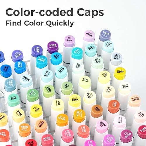 Ohuhu Alcohol Markers Brush Tip- 104-color Double Tipped Alcohol Based Art Marker Set for Artists Adults Coloring Illustration- Honolulu B of Ohuhu Markers- Dual Tip Brush & Fine- Refillable thumbnail 4