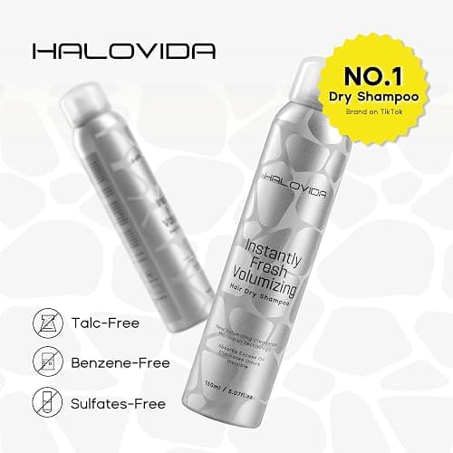 HALOVIDA Dry Shampoo for Women, Invisible Dry Scalp Shampoo Spray for Dark Hair Leaves No White Residue, Absorb Oils, Volumizing & Refresh Hair for 72 Hours, 5.07 Fl Oz thumbnail 6