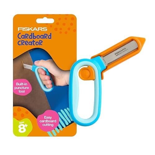 Fiskars 5" Kids Cardboard Creator, Safer Cardboard Cutting Tool - Image 1