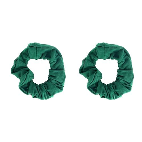 Set of 2 Solid Scrunchies (Dark Green) - Image 1