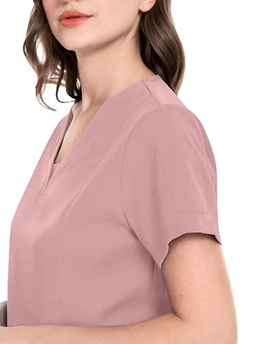 niaahinn Scrub Suit Set for Women Modern V-neck Top & Tapered Leg Jogger Pants with Drawstring Medical Nursing Uniforms Set thumbnail 3
