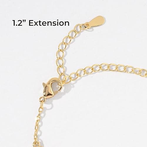 Billet-doux 14K Gold Plated Tiny Clovers Bracelet For Women, Very Small Dainty Gold Plated White/Black/Teal 4-Leaf Clovers Chain Bracelet, Mothers Day Gifts, 2026 Trendy Stackable Gold Jewelry thumbnail 3