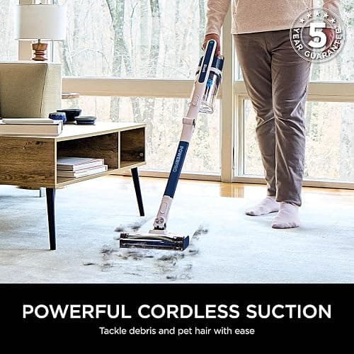 Shark PowerPro Cordless Stick Vacuum Cleaner, Lightweight, Floor Detect Technology, Anti-Hair Wrap Technology, Anti-Allergen Complete Seal, Flexible, Handheld mode, Navy Metallic, IZ380UK thumbnail 2