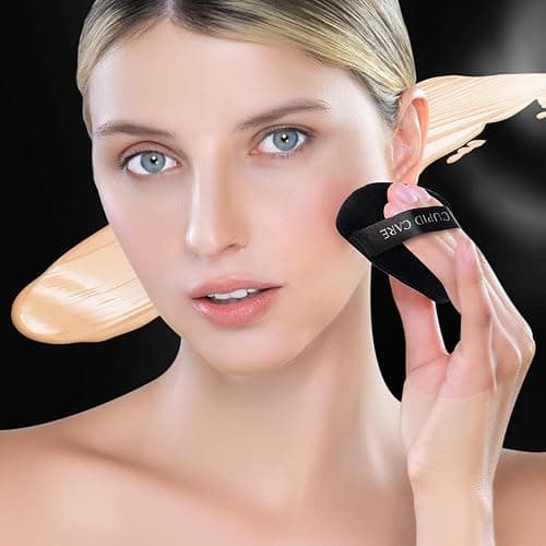 CUPID CARE 6 Pcs Triangle Powder Puff with 2 Travel Cases, Setting Powder Puffs for Face, Velour Makeup Puff for Loose Powder Body Powder, Blender Sponge Foundation Blending Sponges Beauty Tools thumbnail 5