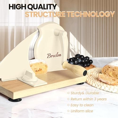 Manual Bread Slicer for Homemade Sourdough Bread, Adjustable Thickness&Evenly Slicing, Hand Crank Bread Slicer with Scale Line and Suction Cup, Serrated Blade Design, Patent:USD105861 thumbnail 7