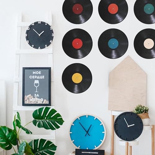 VOSAREA 8pcs Vinyl Record Wall Stickers Vintage Fake Record Wall Decals Decorative Vinyl Record Wall Ornaments for Music Party Room Home Cafe Bar Decor thumbnail 5