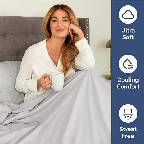 Full Size 4 Piece Sheet Set - Comfy Breathable & Cooling Bed Sheets Set - Hotel Luxury Bedding for Women, Men, Kids, Teens, Boys & Girls - Deep Pockets, Soft and Wrinkle Free - Oeko-Tex - French Grey thumbnail 4