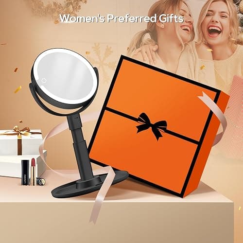 B Beauty Planet Vanity Mirror with Lights, Magnifying Makeup Mirror 30X/1X | Digital Battery Display, Height Adjustable, Tri-Color Dimming, Double-sided Desk Mirror for Bedroom,Gifts for Women 3000mAh thumbnail 9