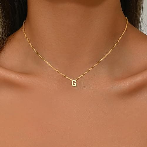 Goldegg Initial Necklaces for Women Girls, 14K Gold Plated Letter A-Z Pendant Necklace Tiny Initial Necklace Birthday Gifts for Women Teen Girl Gifts Trendy Stuff thumbnail 2