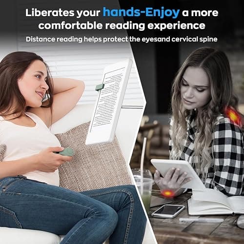 GEKVIVE RF Remote Control Page Turner for Kindle Paperwhite Scribe Accessories, Page Turner Clicker for iPad Tablets Reading Novels Taking, Phone Camera Video Record Triggers Remote, Agave Green thumbnail 3