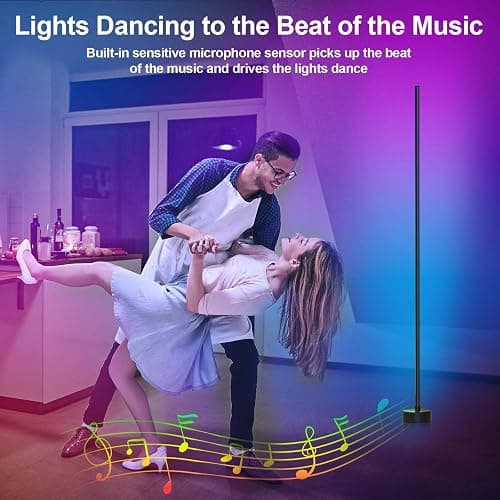 Miortior Corner Floor Lamp - Smart RGB LED Corner Lamp with App and Remote Control, 16 Million Colors & 68+ Scene, Music Sync, Timer Setting - Ideal for Living Rooms, Bedrooms, and Gaming Rooms thumbnail 5