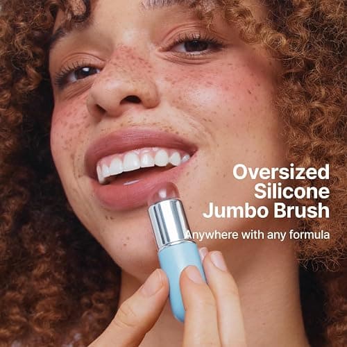fwee Silicone Jumbo Makeup Brush | Multi-Use Applicator with Soft Silicone Tip & Portable Cap | Travel Makeup Brush with Lid for Lips, Blush, Contour and Face thumbnail 2