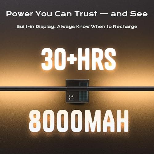 31in Wireless Wall Sconces Set of Two, [Creates Sunset Glow Ambiance] Dimmable 2700K–6000K with 8000mAh Battery & Display, Touch/Remote Control, Rechargeable Wall Lamps for Home Decor – Black thumbnail 5