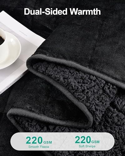Super Fuzzy Soft Sherpa Fleece Weighted Blanket, 15 lbs Dual Sided Fluffy Heavy Weighted Blankets for Adults - No Bunching with Double Layers of Soft Inner Lining (60"x 80", 15 Pounds) thumbnail 4