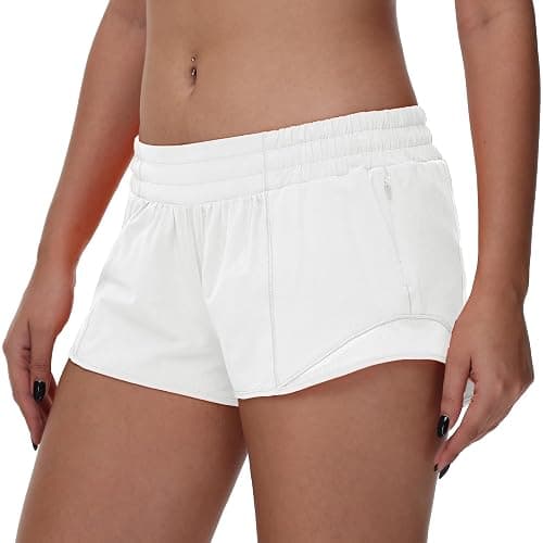 MCEDAR Women's Running Shorts Low Waisted 2.5"，Lightweight Active Workout Quick Dry Gym Athletic Sports Shorts Zip Pocket thumbnail 6