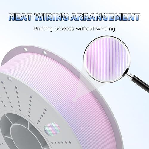 PINBALL Silk Rainbow PLA 3D Printer Filament 1.75mm Shiny Multi-Color Changing Filament 3D Printing PLA Filament Dimensional Accuracy +/- 0.02mm 1 KG Silk Rainbow Afterglow thumbnail 3