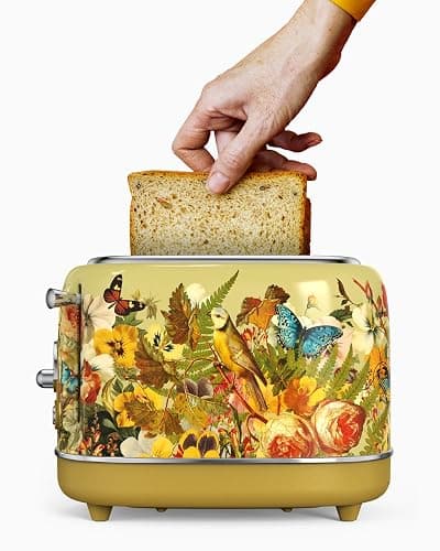 Hazel Quinn X Eduardo Recife Collaboration 2-Slice Retro Toaster, 6 Browning Levels, 3 Functions-Defrost/Reheat/Cancel, Removable Crumb Tray for Easy to Clean, 1.5 Inches Extra Wide Slots thumbnail 8