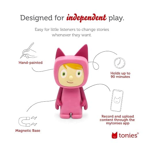 Tonies Creative Audio Character - Record and Upload up to 90 Minutes of Your Own Stories and Songs - Pink/Light thumbnail 3