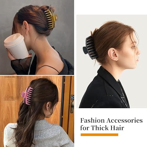 12 Pack Hair Claw Clips Large 4.3 Inch Hair Clips Stylish Barrettes in 12 Colors for Women thumbnail 6