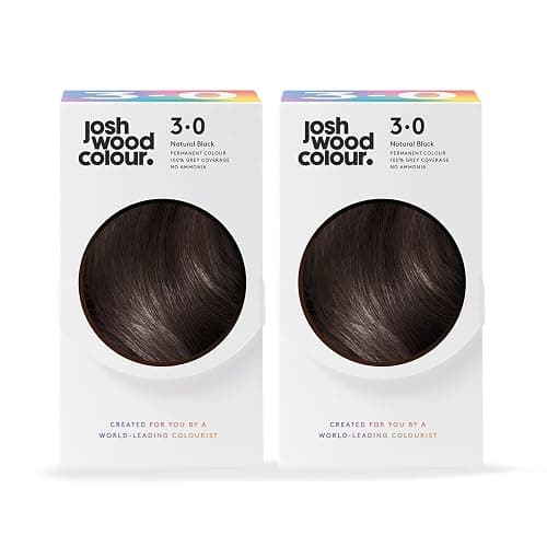 Josh Wood Colour - Ammonia-Free Hair Dye Duo Bundle - Permanent Hair Colour with 100% Grey Coverage - Vegan Friendly, Natural-Looking Results, Shiny & Hydrated Hair | 3.0 (Natural Black) - Image 1