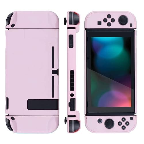 eXtremeRate PlayVital Back Cover for Nintendo Switch Console, NS Joycon Handheld Separable Protector Hard Shell, Dockable Protective Case for Nintendo Switch - Peach Blossom Pink (NOT for Switch 2) thumbnail 6