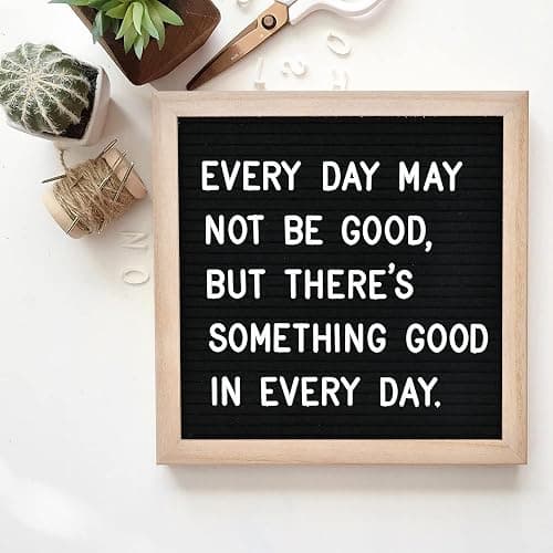 Veskaoty Felt Letter Board with 294 Letters, 10 x 10 Inch, Black & Wood | Changeable Message Board, Wooden Frame, Wall Mount, Numbers, Symbols, Baby Pregnancy Announcement Sign, Classroom Decor thumbnail 6