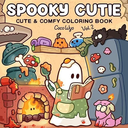 Spooky Cutie: Vol. 2 Coloring Book for Adults and Teens Featuring Lovely Creepy Creatures in Cozy Moments for Relaxation - Image 1