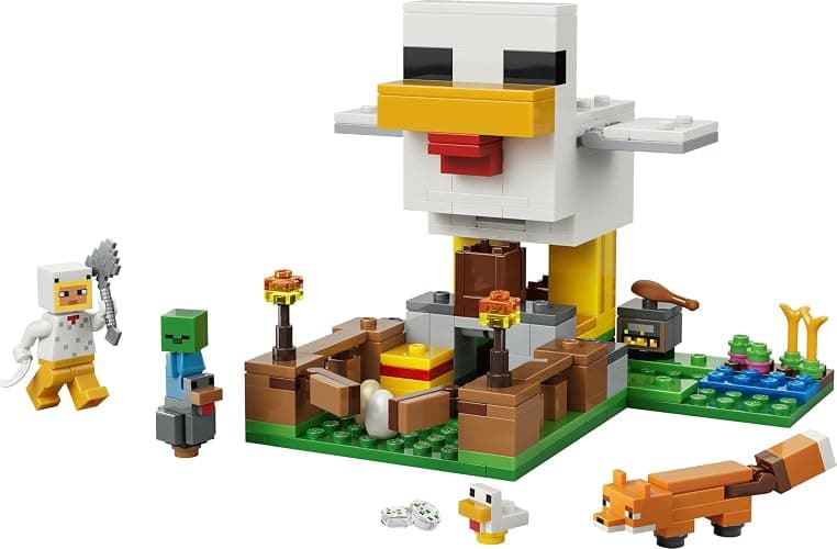 LEGO Minecraft Hühnerfarm - Spielzeug zum Bauen mit Hühner Fan Minifigur, Baby Zombie und Fuchs Figuren - Set mit Minecraft Figur - Ostergeschenke für Jungen und Mädchen ab 7 Jahren - 21585 thumbnail 10