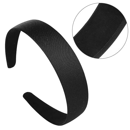 WLLHYF 2 Pieces Satin Headbands 1 Inch Wide Hard Head Band Fashion Solid Headband Anti-slip Plain Hair Bands Diy Hair Accessories for Women Girls Halloween Christmas Valentine's Day thumbnail 3