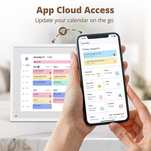 Dragon Touch Calendar, 10.1" Digital Calendar, Gift for Busy Families Scheduling, 2026 Family Wall Planner, 1080P Full HD Interactive Touchscreen, Smart Chore Chart and Home Organization, UK Adapter thumbnail 5