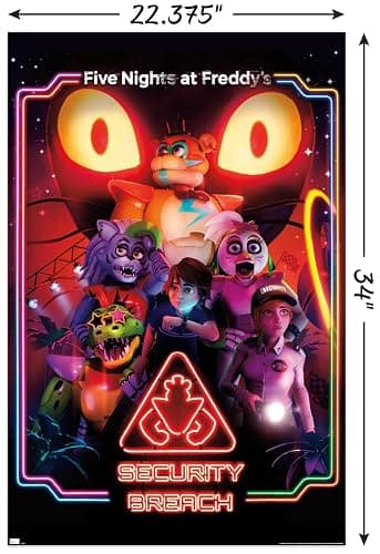 Trends International Five Nights at Freddy's: Security Breach - Key Art Wall Poster, 22.37" x 34.00", Poster & Mount Bundle thumbnail 3