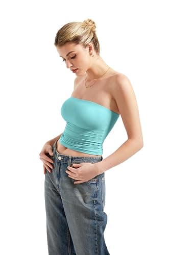 SUUKSESS Women Sexy Tube Top Summer Y2K Going Out Double Lined Basic Tank Top thumbnail 3