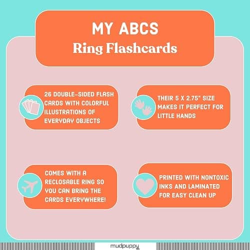 Mudpuppy My ABC's — Ring Flashcards 26 Durable Double Sided Alphabet Cards And Reclosable Ring With Colorful Art For Kids Ages 3+ Perfect For Preschool Or Travel For Teachers And Parents thumbnail 7