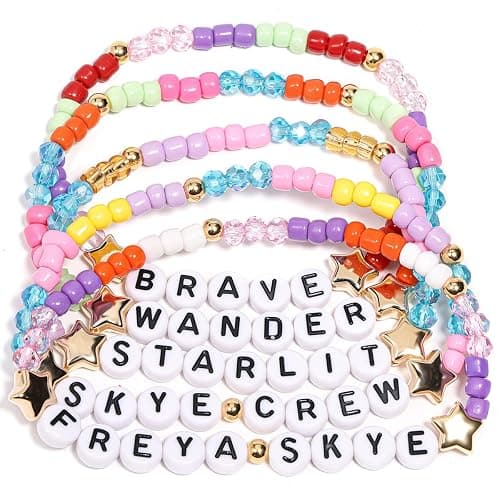 AICase for Freya Merch Skye Gifts Inspired Bracelets 5 Pcs Stackable Stretch Beaded Friendship Bracelets Concert Outfit Vinyl Poster Sticker Merchandise Gifts for Fans Women Birthday Christmas - Image 1