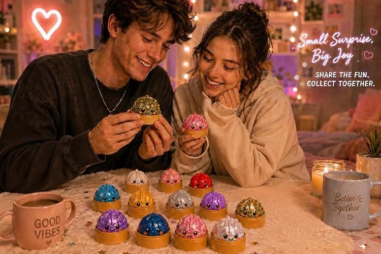 Glitter Squishy Dumpling Set with Bamboo Steamer Box, Multiple Random Colors for Adults Collection，Full Set Glitter Squishy Dumpling Collectible Pack with Steamer Box thumbnail 2