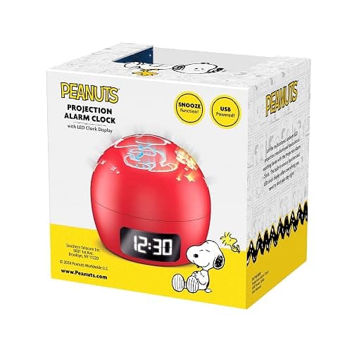 Peanuts Ambient Light Clock with Multi-Alarm – USB-Powered Projection Light & Clock with Cute Snoopy Design thumbnail 5