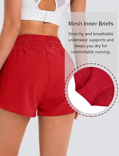 addigi Women's Running Shorts High Waisted Quick Dry Athletic Shorts Sports Workout Gym Track Drawstring Shorts with Pockets thumbnail 3