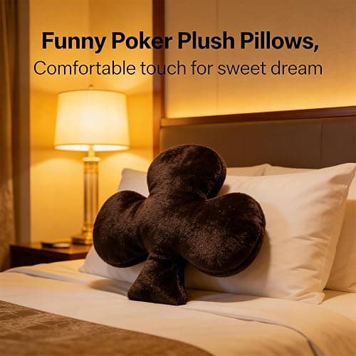 Soft Casino Themed Throw Pillow, Sofa Cushions, Poker Plush Pillows, Realistic Playing Card Heart-Shaped Pillow, Dice Pillow, for Sofa Couch Chair, Funny Poker Plush Pillow (Spades) thumbnail 5