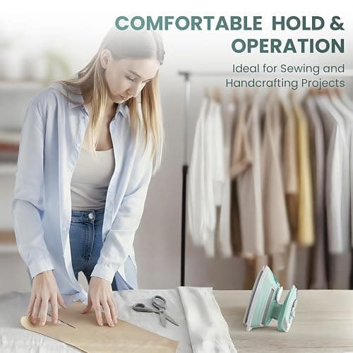 PIOMATIC Mini Travel Steam Iron for Clothes with Dual Voltage, Temperature Control, Non-Stick Soleplate and Cord Storage, Ideal for Sewing, Quilting and Handcraft thumbnail 7