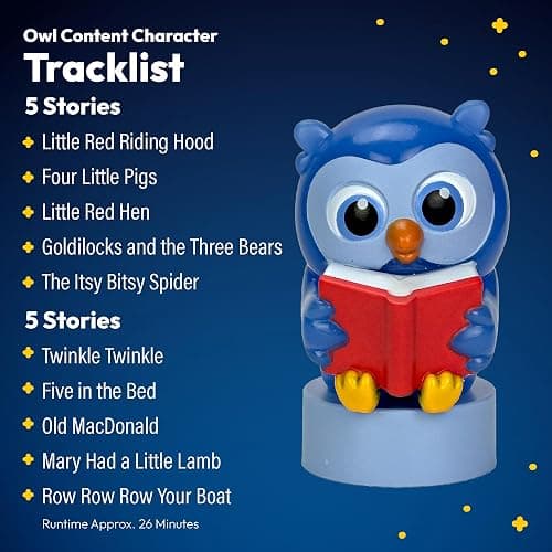 LUNA STORYTIME Kids Book Projector - 5 Unicorn & 5 Classic Read-Aloud Stories, 10 Songs, Night Light & Soothing Dream Music | Children Ages 3+ Storytime Projector for Kids & Toddlers | Owl & Unicorn thumbnail 6