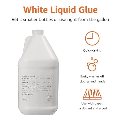 Amazon Basics All Purpose Washable School Craft Liquid Glue for Making Slime, White, Single Pack, 1 Gallon thumbnail 3