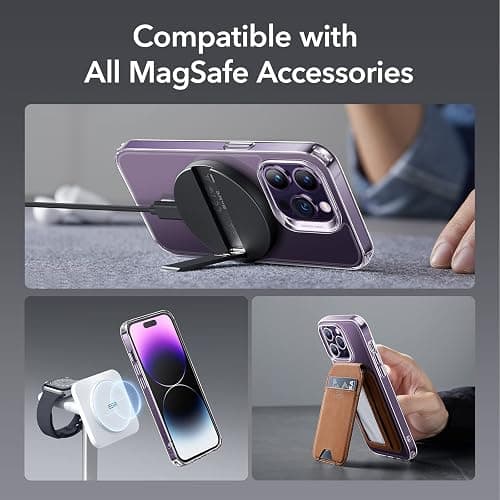 ESR for iPhone 14 Pro Case, Compatible with MagSafe, Shockproof Military-Grade Protection, Yellowing Resistant, Magnetic Classic Hybrid Case (HaloLock), Clear thumbnail 8