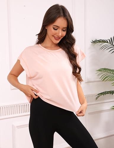 Fhniepan Open Back Tops for Women Oversized Short Sleeve Workout T Shirts Backless Y2k Athletic Crop Running Tees thumbnail 7