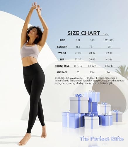 FULLSOFT Buttery Soft Leggings for Women - High Waisted Tummy Control No See Through Workout Yoga Cycling Tights Pants thumbnail 7