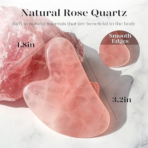 BAIMEI IcyMe Gua Sha Facial Tool for Self Care, Massage Tool for Face and Body, Relieve Tensions,Reduce Wrinkles and Redness, Skin Care Tools for Men Women - Rose Quartz thumbnail 4