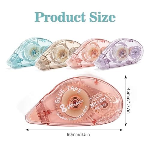 Huiruso 4 Pack Double Sided Tape Roller, Scrapbook Supplies, Glue Tape Roller for Crafts, Double-Sided Adhesive Tape Runner for scrapbooking, School Office Journaling Supplies (0.31 inch X 26.25 feet) thumbnail 6