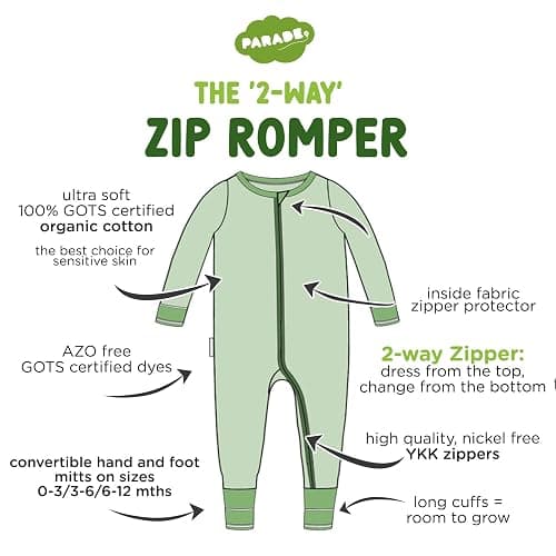 PARADE Organic Snuggle Soft Melange '2-Way' Zipper Romper thumbnail 5