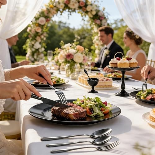 20 Piece Black Silverware Set,for Home,Kitchen,Restaurant.Black Flatware Set,Stainless Steel Cutlery Utensil Set include Forks,Knives,Spoons thumbnail 7